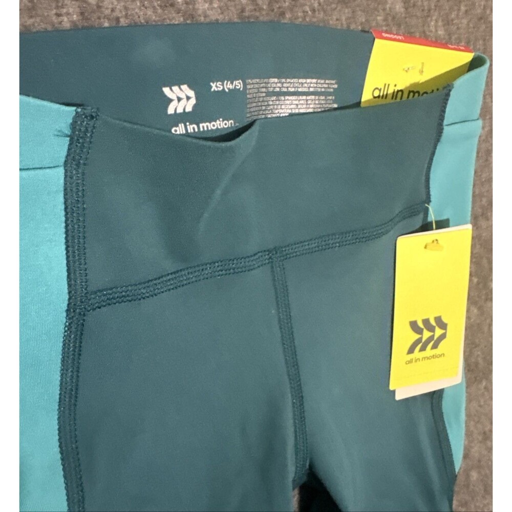 All In Motion Girl's Pants 2 Pair Activewear Leggings Multicolor Extra Small 4/5 - Picture 6 of 8